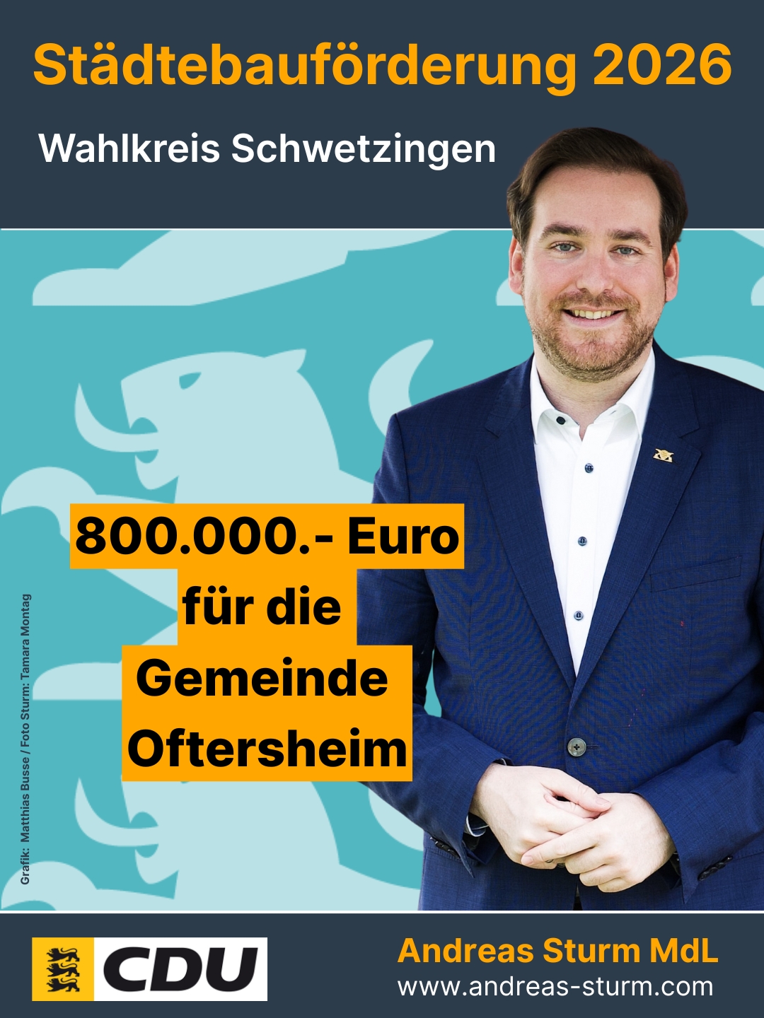 St�dtebauf�rderprogramm 2026: 800.000.- Euro f�r Oftersheim / Grafik: Busse